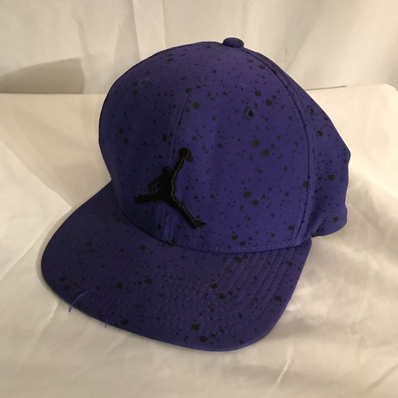 Jordan Jump Man Adjustable Snap Backing Purple/Black Flat Bill Athletic Hat - Picture 4 of 6